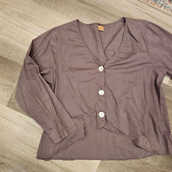 Tulip Cotton Boho Beach vibe Top high low size M - Picture 3 of 8